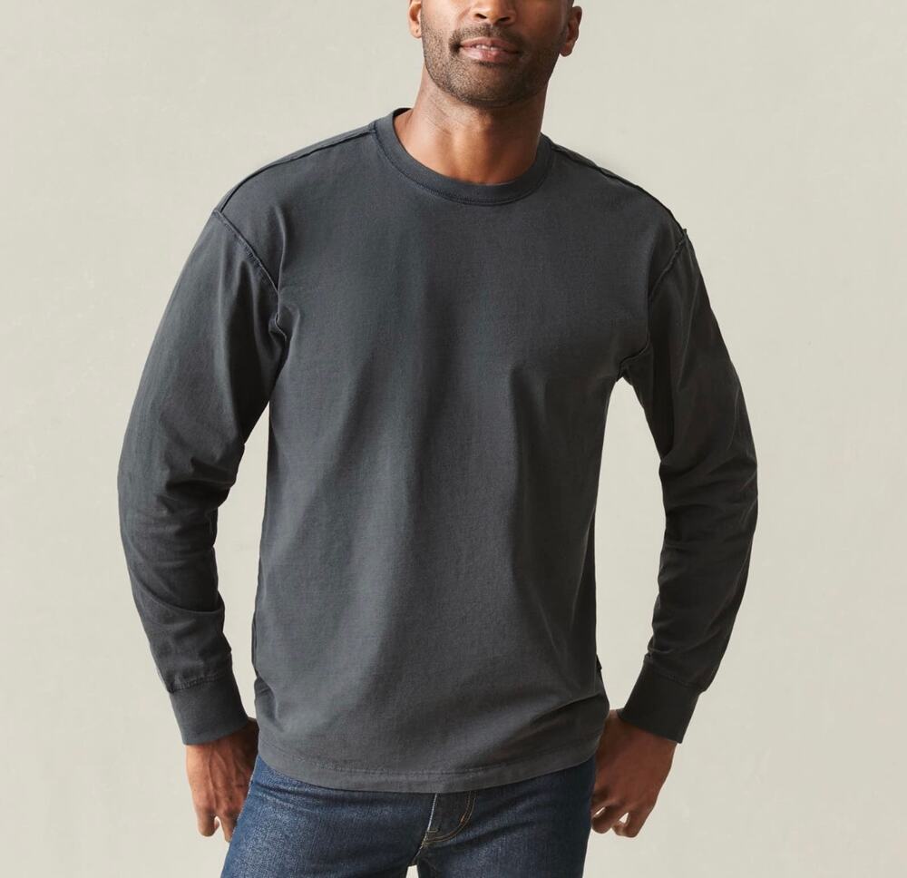 American Giant Men's Midweight Cotton Long Sleeve Tee Black Size XL NWOT